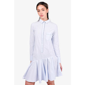 Brunello Cucinelli Light Blue Cotton Button Flared Dress Size XS